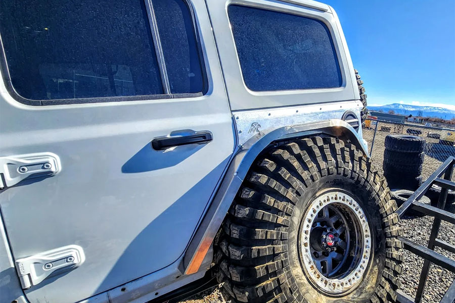 Next Venture Motorsports Rear Aluminum High Line Fender Flares, Mount w/ Corner Armor - JL 2DR