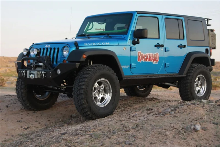 Rock Hard 4x4 Patriot Series Full Width Front Bumper w/ Lowered Winch Plate - Black - JK