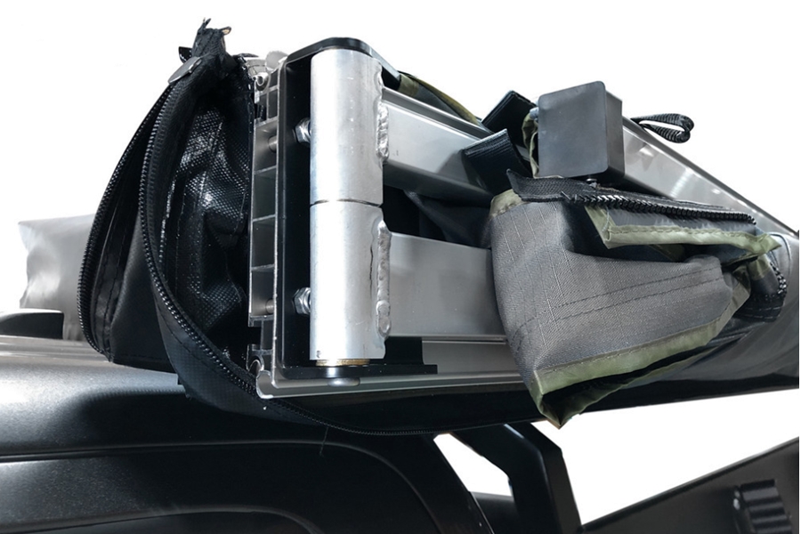 Overland Vehicle Systems Nomadic 180 Awning w/ Bracket Kit and Extended Poles - Dark Gray 