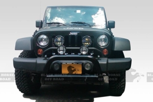 Black Horse Off Road A Bull Bar Skid Plate, Black  - JK