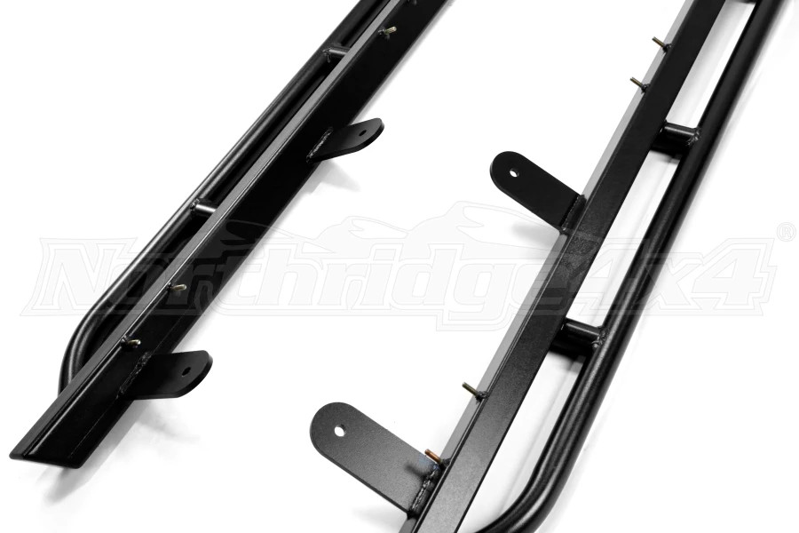 Rock Hard 4x4 Patriot Series Rocker Guards Tube Style - Angled Up - JK 4dr