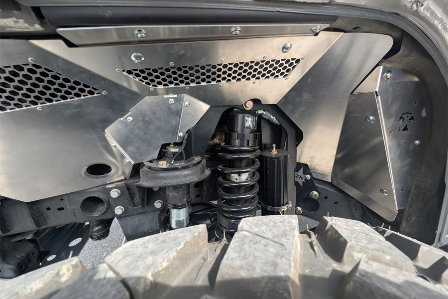 Next Venture Motorsports Aluminum Front Inner Fender Liners for Rock Krawler Coilover - Bare - JL 4XE