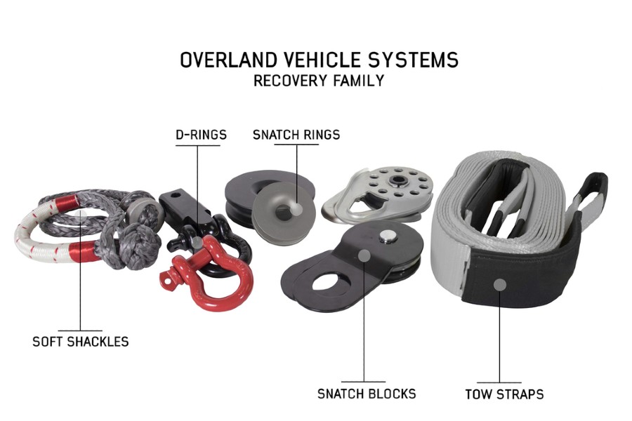 Overland Vehicle Systems Recovery Shackles 3/4in 4.75 Ton Red - Pair