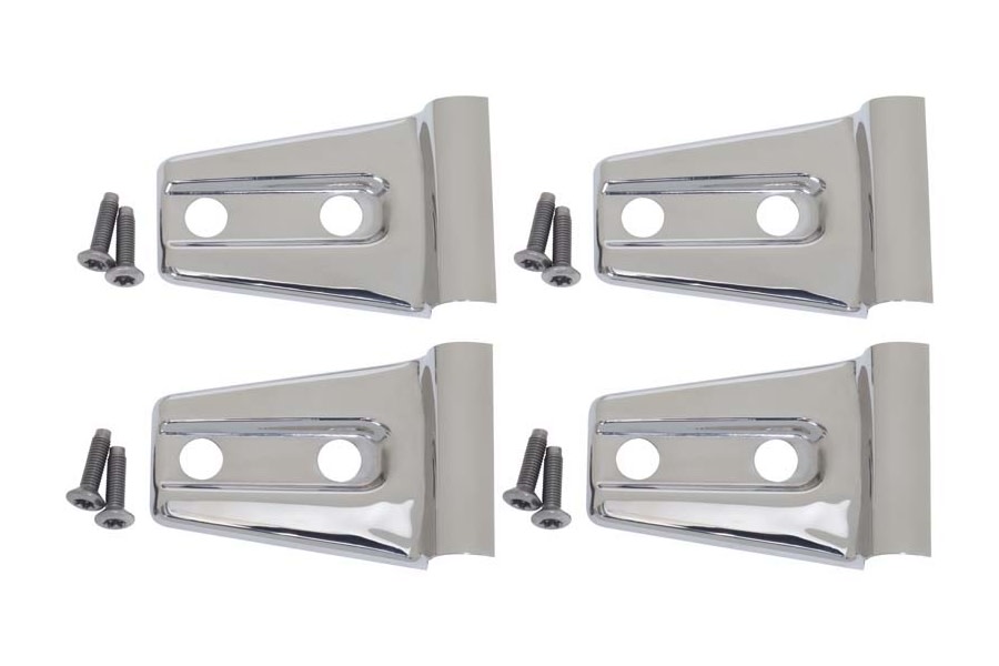 Kentrol 4-Pieces Door Hinge Overlays - Polished Silver  - JK 2Dr