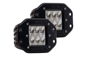Rigid Industries Dually D2 LED Lights Flush Mount Driving Amber Pair
