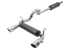 AFE Power Rebel Series 2.5in Dual Cat Back Exhaust System, Polished Tip - JL 4Dr 3.6L