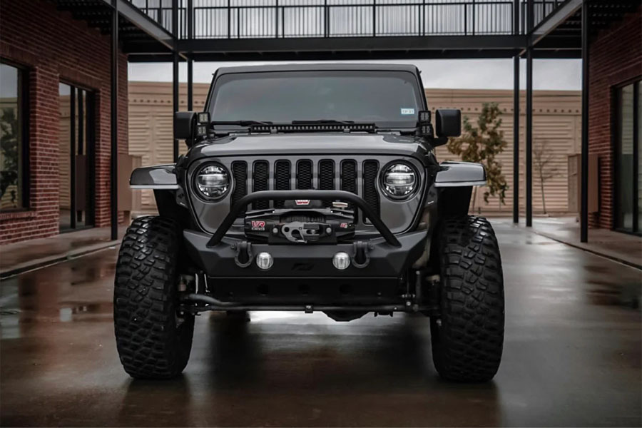 Motobilt Hammer Stinger Front Bumper w/ Bull Bar, Fog Mounts & Skid Plate - JT/JL