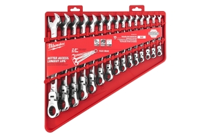 Milwaukee Tool 15pc SAE Flex Head Ratcheting Combination Wrench Kit