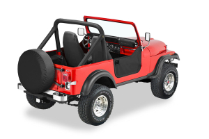 Bestop Lower Fabric Half-door Set - Black Denim  - CJ7/YJ