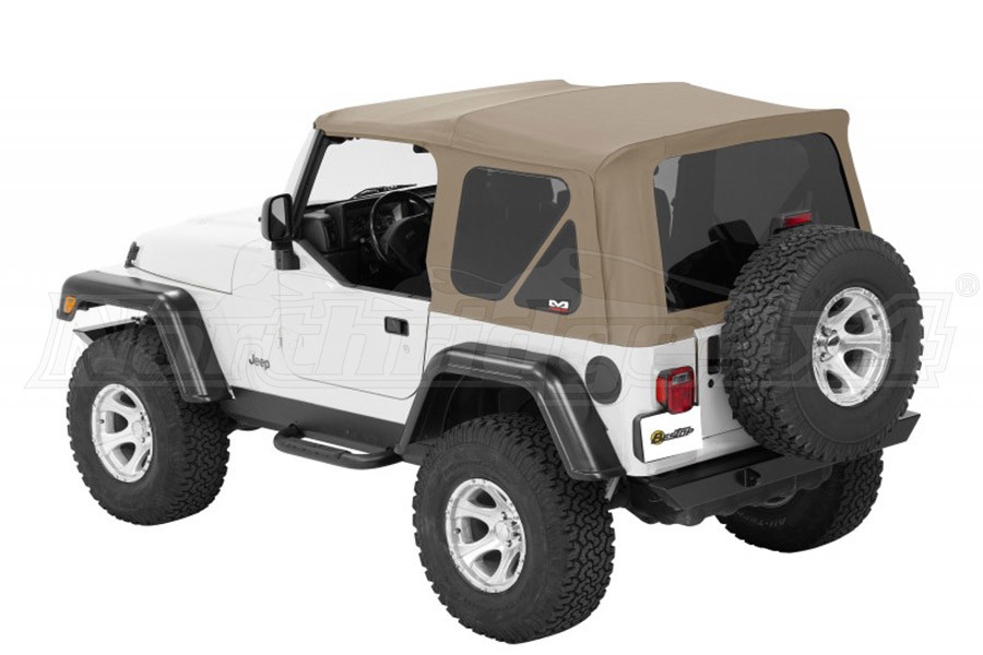 Bestop Supertop NX Soft Top Tinted Windows, No Doors, Pebble Twill