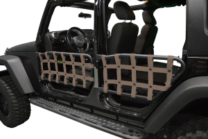 Dirty Dog 4X4 Olympic Front & Rear Tube Door Netting, Sand - JK 4DR