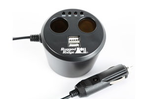 Rugged Ridge Power Cup, 2 x USB + 2 x Accessory Ports, Universal