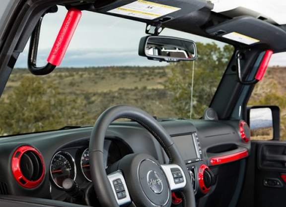 WD Automotive Front and Rear Grabars Red - JK 4dr