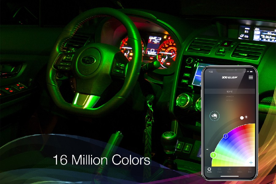 XK Glow RGB Festoon LED Panel XKchrome Bluetooth App Controlled Dome Light Bulb Kit 