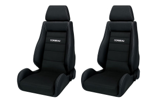 Corbeau GTS II Black Leather/Microsuede Seat Pair