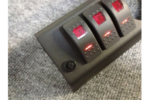 sPOD 6 Switch 2-1/16in empty gauge hole dual lit led switches Blue - JK