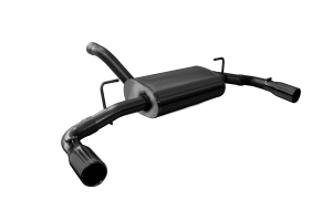 Corsa Performance 2.5in Dual Exit Axle-Back Exhaust System w/ Rolled 3.5in Tips - Black  - JL