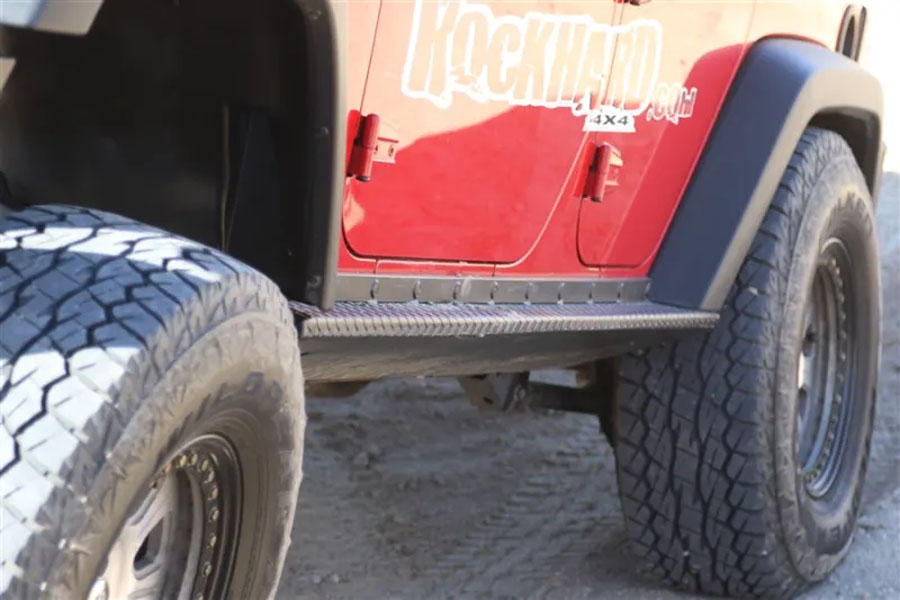 Rock Hard 4x4 Patriot Series Boat Side Rock Sliders w/ Tread Plate - JK 4DR