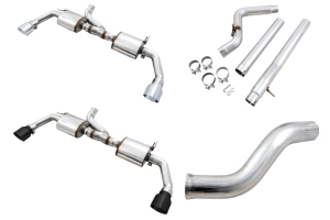 AWE Tread Edition Axle-Back Dual Exhaust w/ Non-Resonated Mid and Loop Pipe Package - JK 2012+ 3.6L