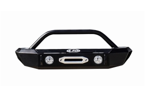 LOD Signature Series Shorty Front Bumper w/ Bull Bar Guard, Black - JT/JL