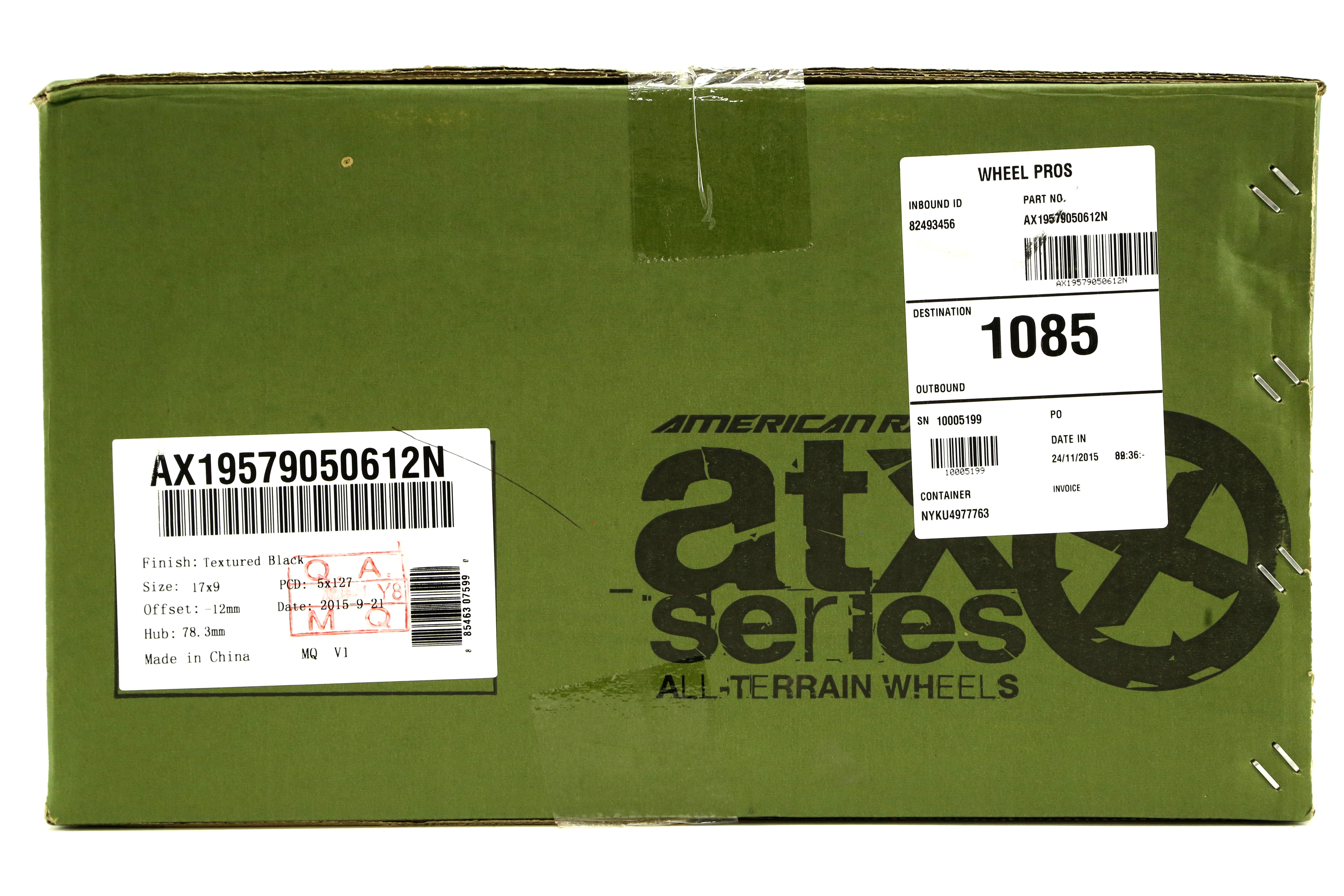 ATX Wheels AX195 Cornice Teflon Coated Wheel Black 17x9 5x5 - JK/JL