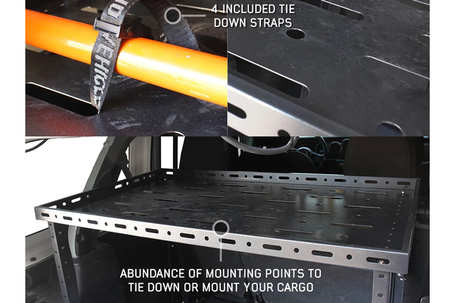 Overland Vehicle Systems Cargo Storage Rack w/Shelf and Sliding Extension - JL