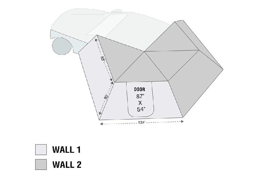 Overland Vehicle Systems Nomadic LT 270 Awning/Wall 1,2 and Mounting Brackets - Driverside