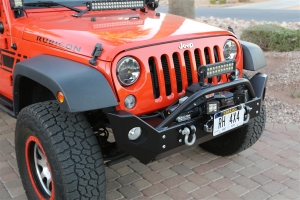 Rock Hard 4x4 Patriot Series Mid Width Front Bumper w Lowered Winch Plate - JK