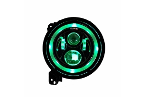 Quake LED 9in Headlights w/DRL Halo & RGB - JT/JL