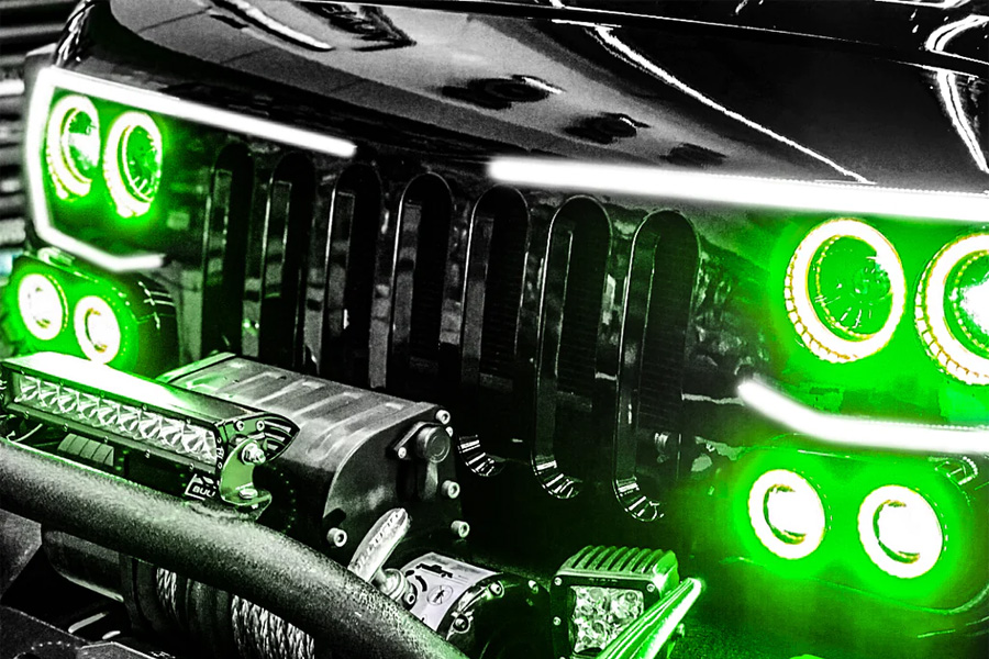 Oracle Lighting Vector Series Grill Surface Mount LED Halo Kit w/Simple Controller - JT/JL/JK