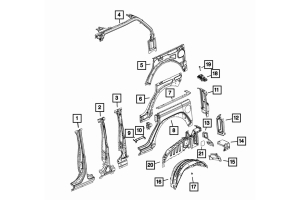 Mopar Inner Quarter Panel - Driver Side - JL 4Dr