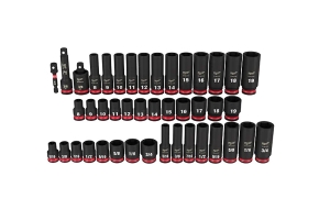 Milwaukee Tool 43Pc Shockwave Impact Duty 3/8in Drive SAE and Metric Deep 6 Point Socket Set