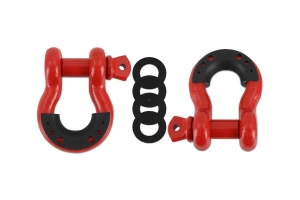 Borne Off-Road 3/4in D-ring Shackle Set of 2, Red