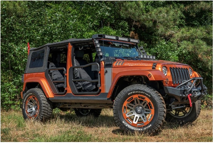Rugged Ridge Rear Fortis Tube Doors, Black  - JK 4Dr