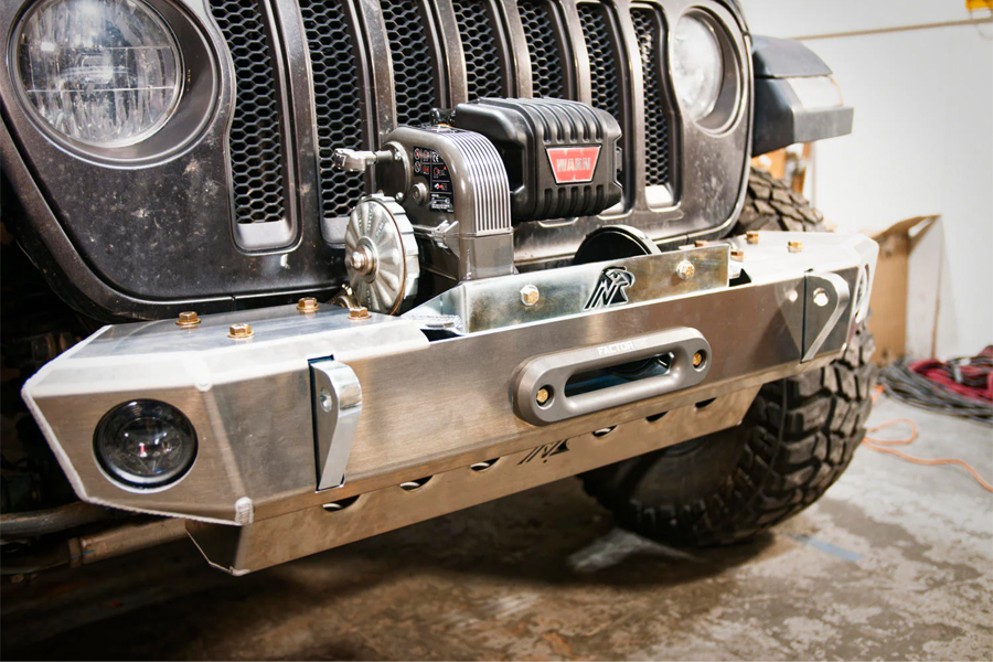 Next Venture Motorsports Front Bumper and Skid Plate, 8274 Aluminum Adventure Series - Bare Metal - JT/JL