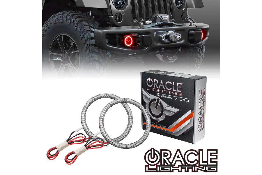 Oracle LED Surface Mount Fog Light Halo Kit - w/o Factory LED Lights - ColorSHIFT w/ No Controller - JK