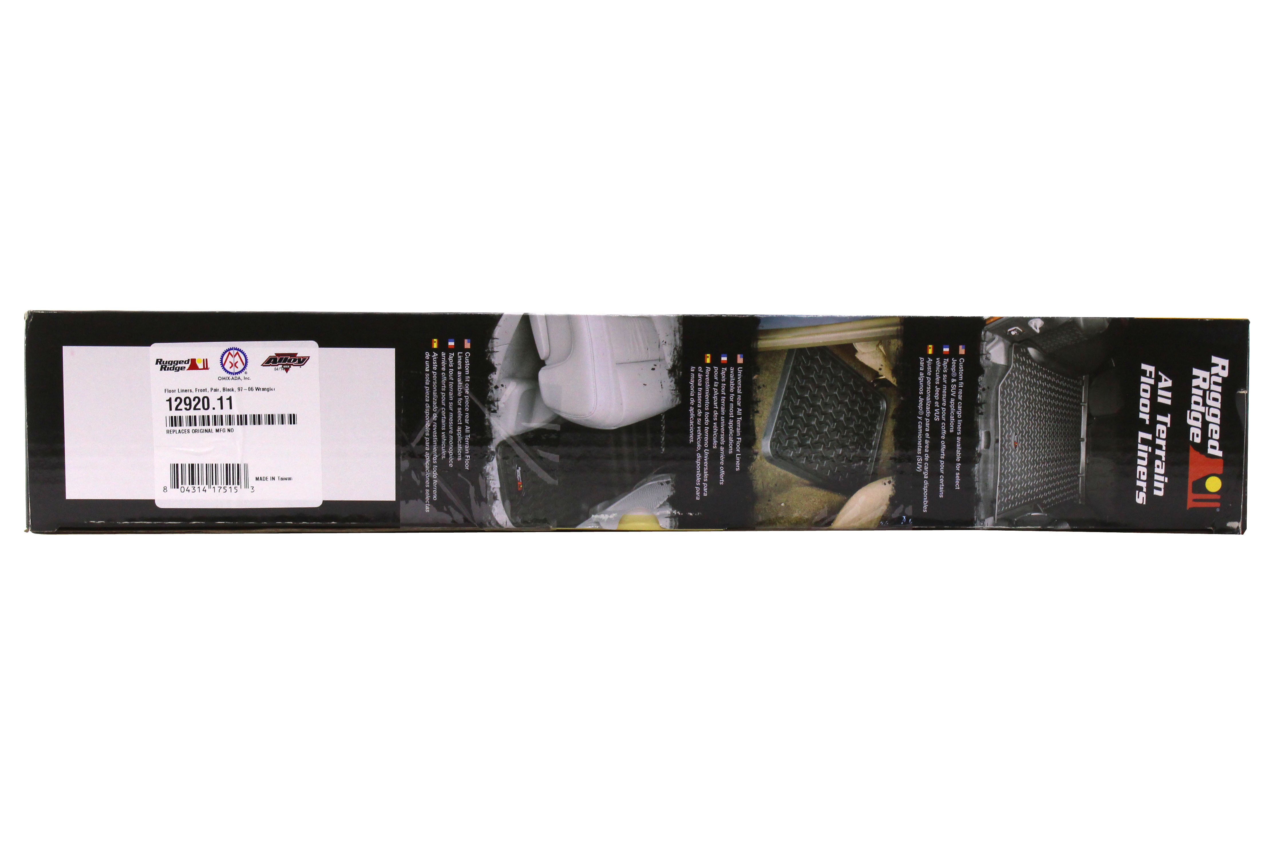 Rugged Ridge Front Floor Liner Black - LJ/TJ