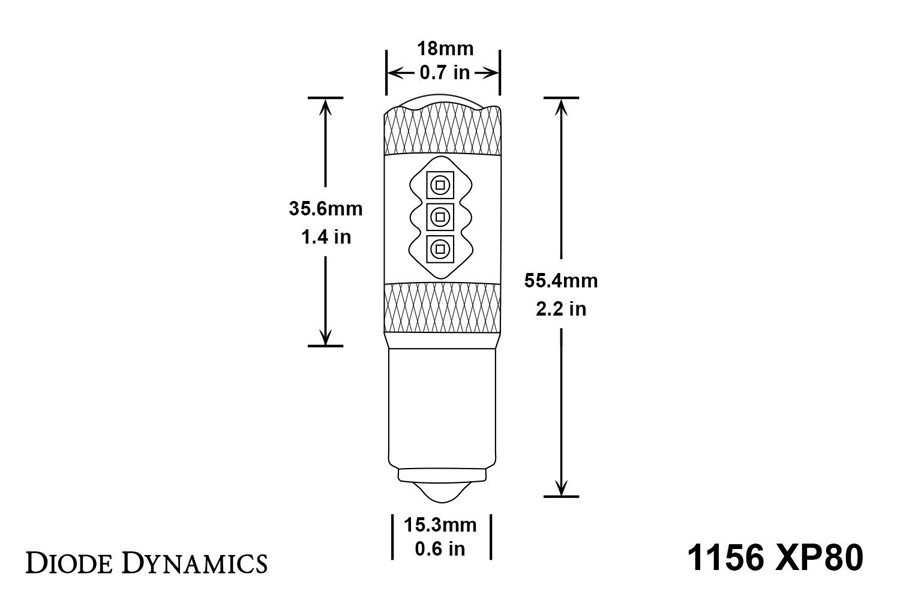 Diode Dynamics 1156 XP80 Turn Signal LED Bulb - Red, Single 