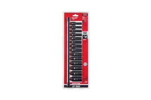 Milwaukee Tool 14Pc Shockwave Impact Duty 3/8in Drive Metric Deep 6 Point Socket Set