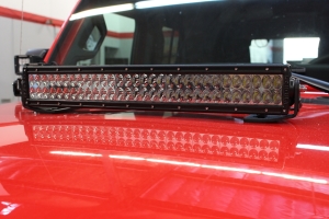 Go Rhino 20in Double Row LED Light Bar Center Hood Mount - JT/JL