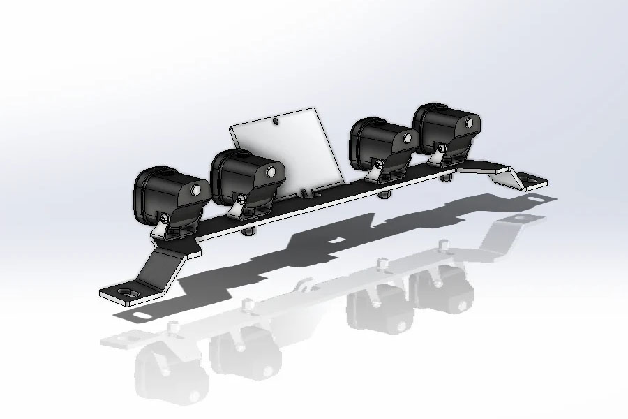 Next Venture Motorsports Baja S1 LED Mount for Aluminum Front Lower Skid - Bare - JL/JT