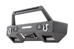 Rough Country Front Stubby Bumper w/ Black Series Lights - JK