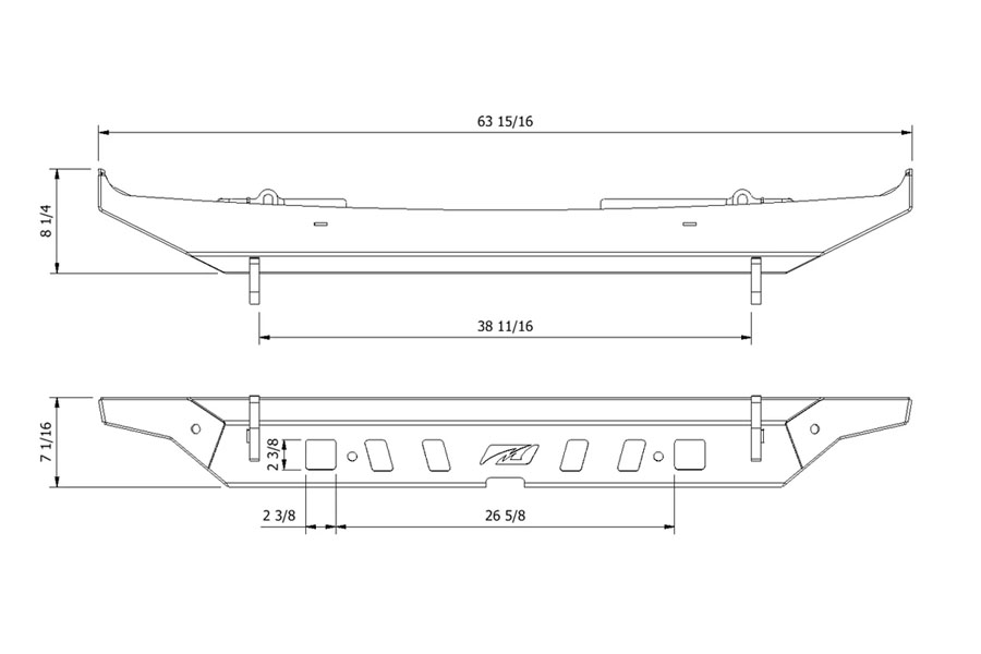 Motobilt Crusher Series Rear Bumper w/ Light Mounts & Cutout - JL 