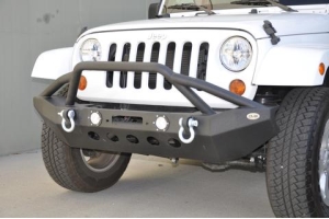 DV8 Offroad FS-8 Front Mid Width Winch Bumper w/LED Lights - JT/JL/JK