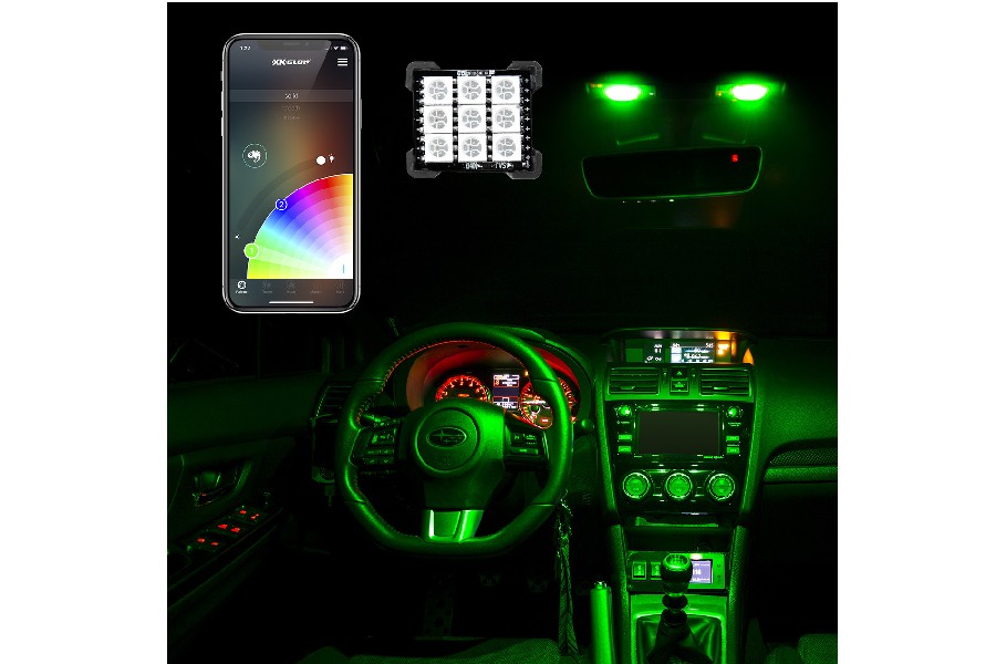 XK Glow RGB Festoon LED Panel XKchrome Bluetooth App Controlled Dome Light Bulb Kit 