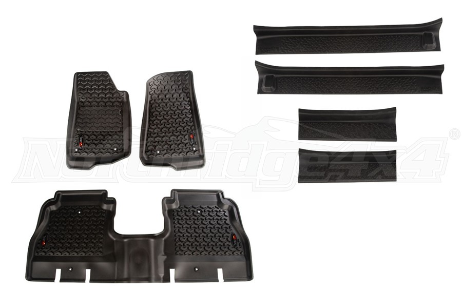 Jeep Jl 4dr Rugged Ridge All Terrain Floor Liner Kit Wdoor Entry