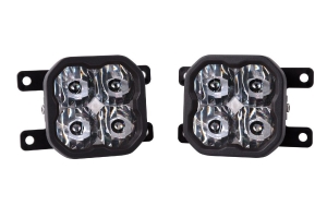 Diode Dynamics 3in SS3 Pro Type AS Fog Light Kit, ABL, SAE Driving, White with Amber Backlight - Bronco 2021