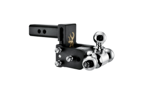 B&W Tow & Stow 2in Tri-Ball Receiver Hitch, Browning, 3in Drop-3.5in Rise