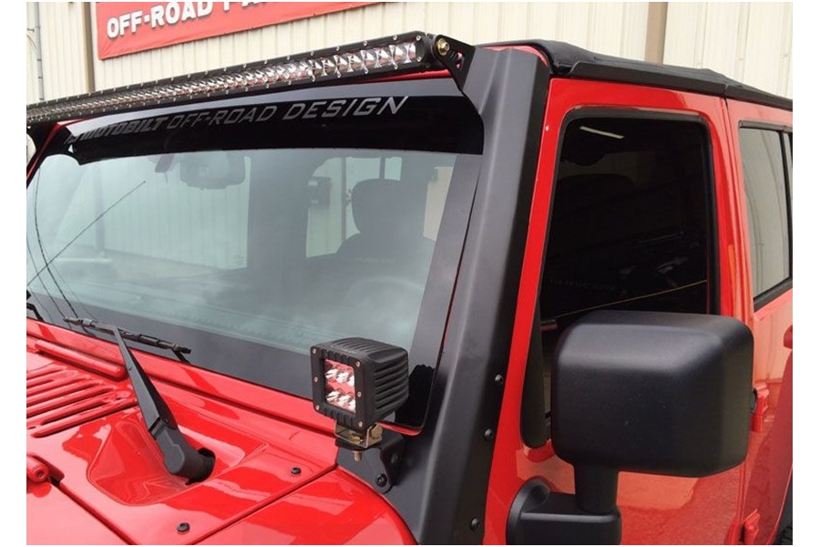 Motobilt 51-3/8in LED Light Bar Mounts - Bare Steel - JK 