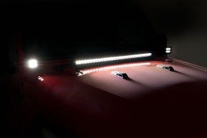 Rough Country 2in Black-Series LED Lower Windshield Kit w/ Amber DRL - JT/JL except Moab Models
